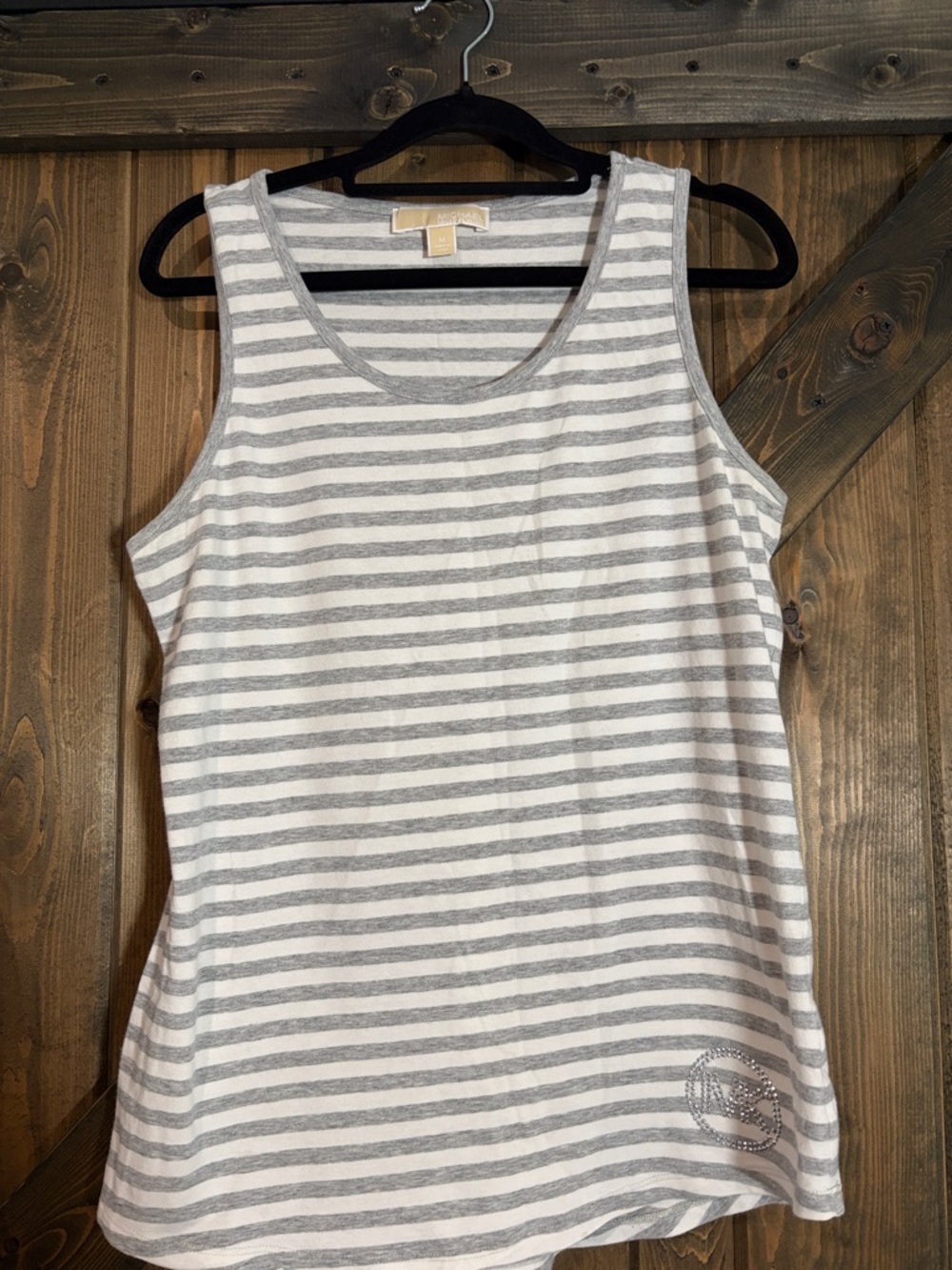 Striped Gray & White Women's Tank Top - Classic Casual